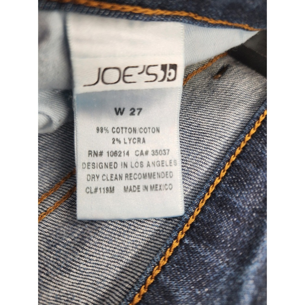 Joe's Jeans Mid Rise Skinny Ankle Dark Wash‎ Raw Frayed Hem Denim Jeans Size 27 - Picture 3 of 13